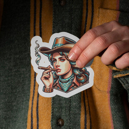 COW GIRL WITH CIGAR