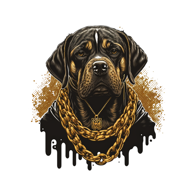ROTTWEILER DOG WITH GOLD CHAIN
