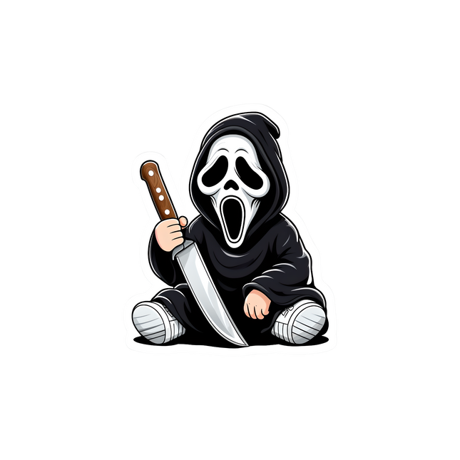 GHOST WITH KNIFE STICKER