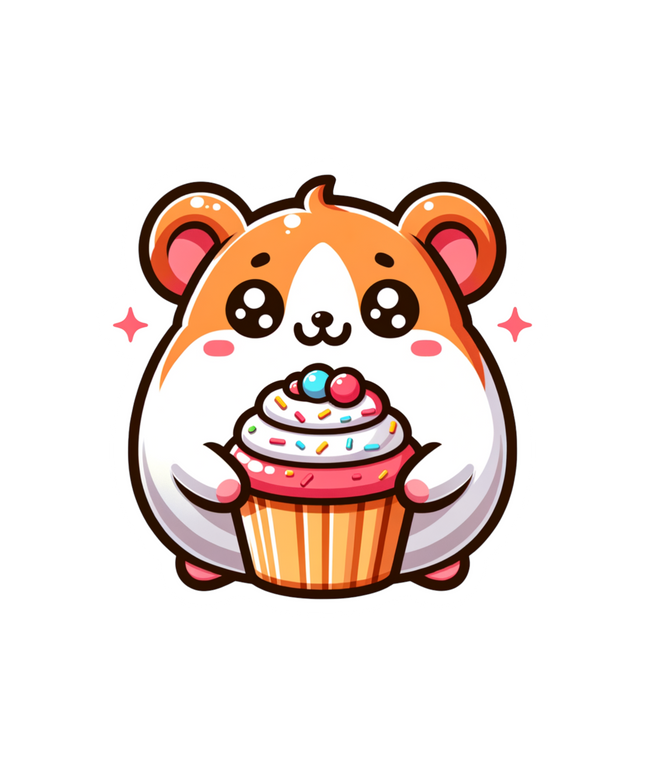 GUINEA PIG WITH CUPCAKE