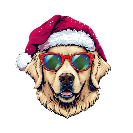 RETRIEVER WITH SANTA CAP