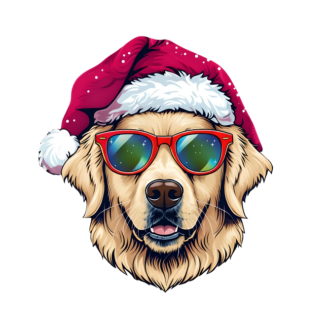 RETRIEVER WITH SANTA CAP