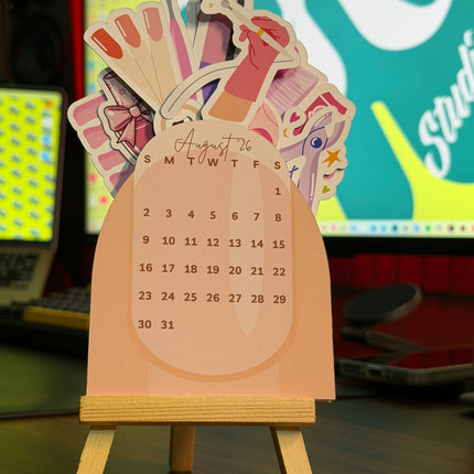 Nail Artist Equipment Die-Cut Desk Calendar