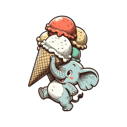 ELEPHANT WITH ICE CREAM