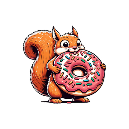 SQUIRREL EATING DONUT