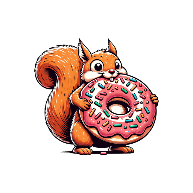 SQUIRREL EATING DONUT