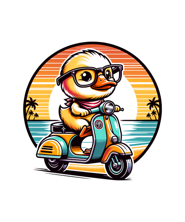 DUCK ON SCOOTER