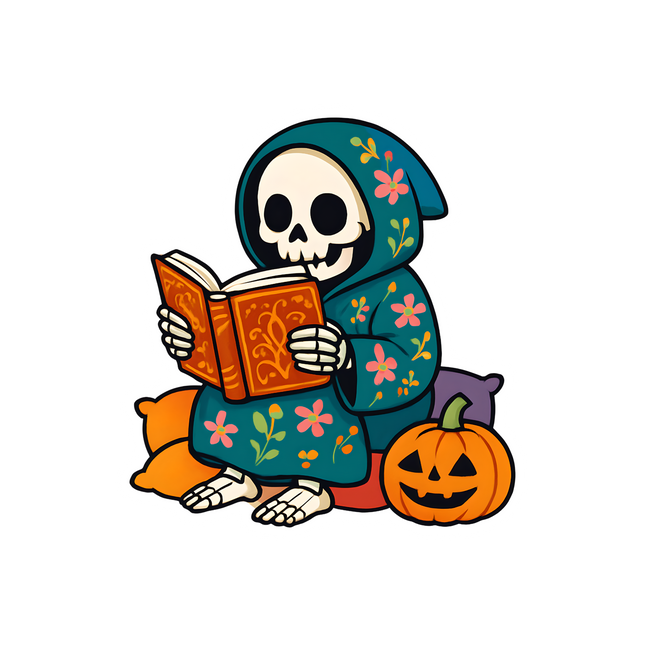 SKELETON WITH BOOKS