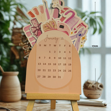 Nail Artist Equipment Die-Cut Desk Calendar